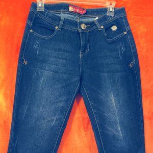 Blue designer denim capri size  7/8